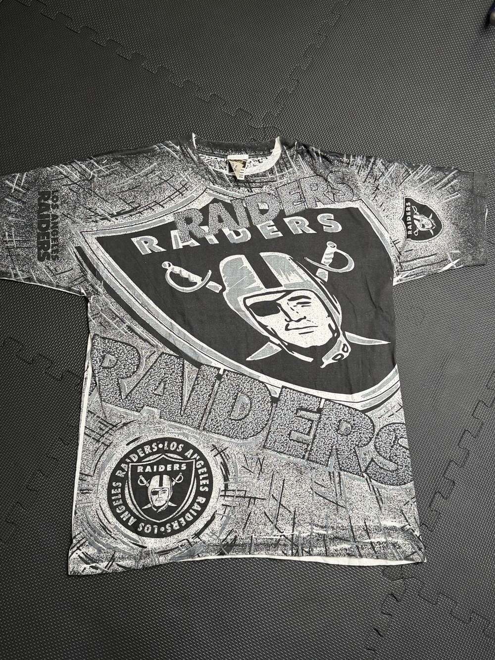 Vintage 90s Magic Johnson Los Angeles Raiders All Over Print T-Shirt